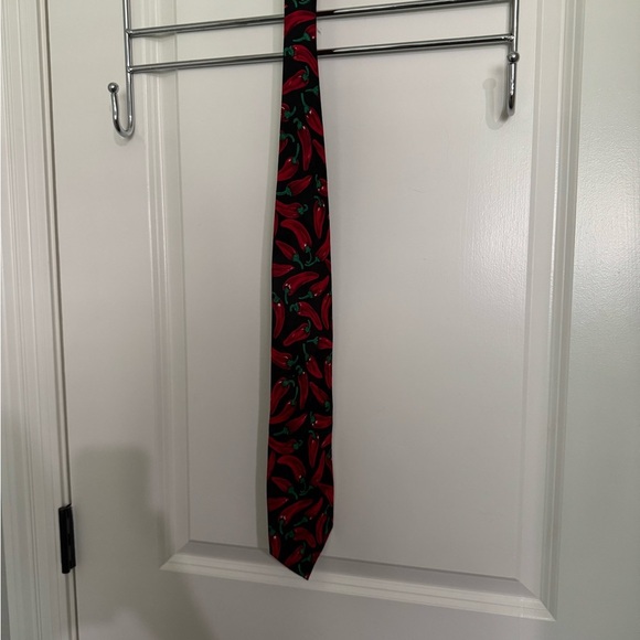 Addiction Red and Black Chili Pepper Tie - Picture 5 of 5